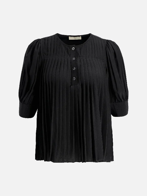 Marion Silk Blouse in Noir