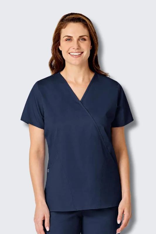 102 WonderWORK Women's Mock Wrap Nurses Scrub Top