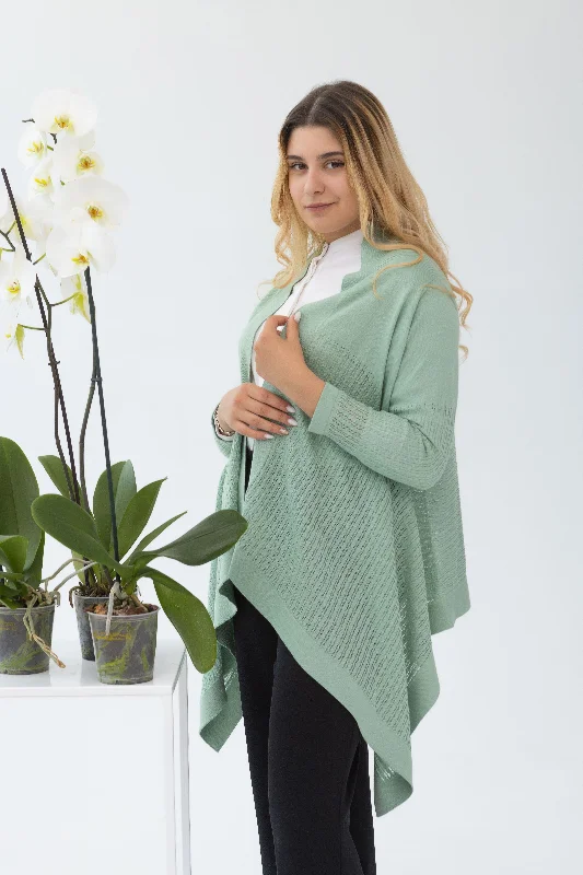 Classic triangle cardigan light green color