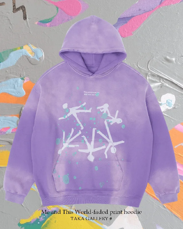 TAKA Original Me and This World-faded print hoodie