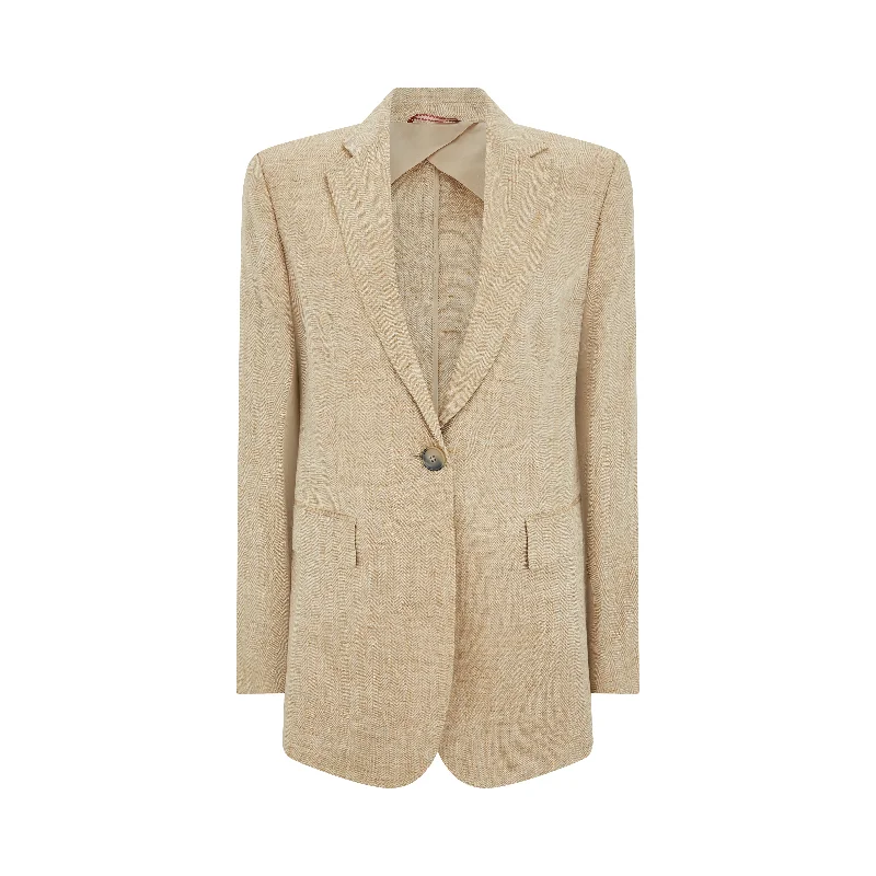 Palau Tailored Herringbone Linen Jacket