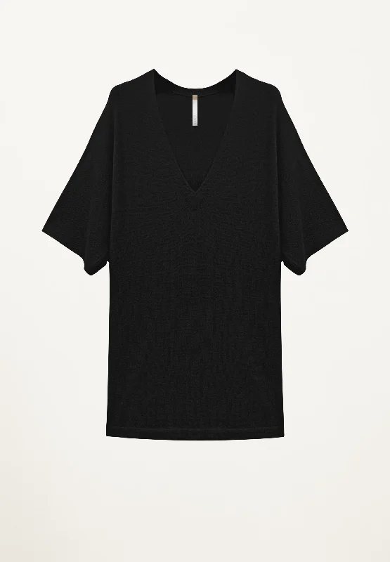 Jeana Cashmere V Neck in Black