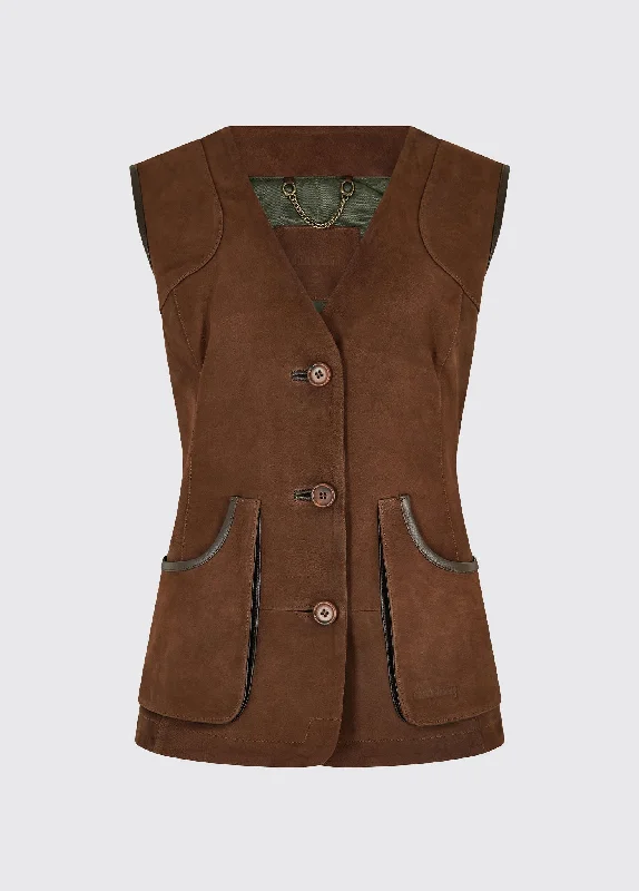 Allendale Leather Vest - Walnut