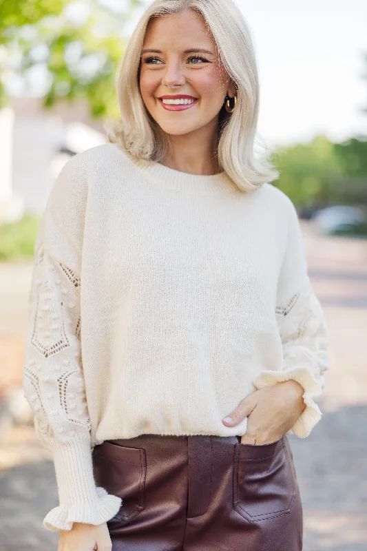 You Know It Ivory Textured Sweater