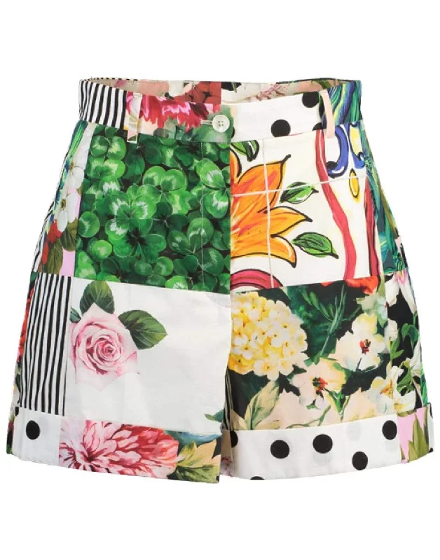 Poplin Patchwork Shorts