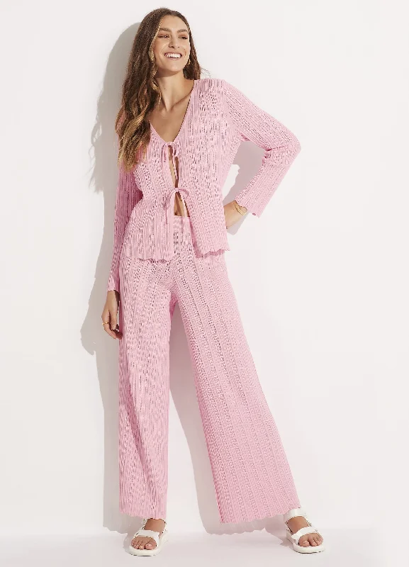 Crochet Knit Pant - Parfait Pink