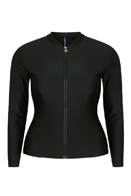 Plain Black Long Sleeve Rash Vest