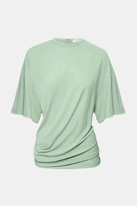 Side Cowl Waist Tee in Pistachio