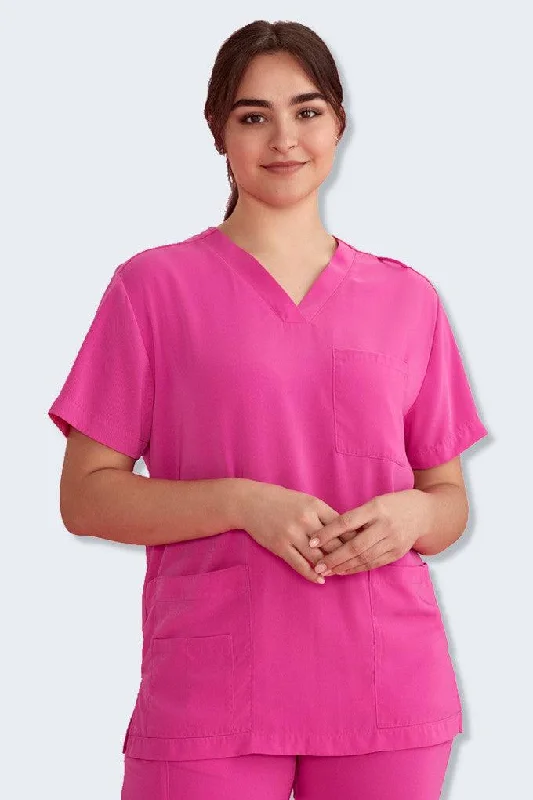 CST250US Biz Care Unisex Pink Ribbon Scrub Top