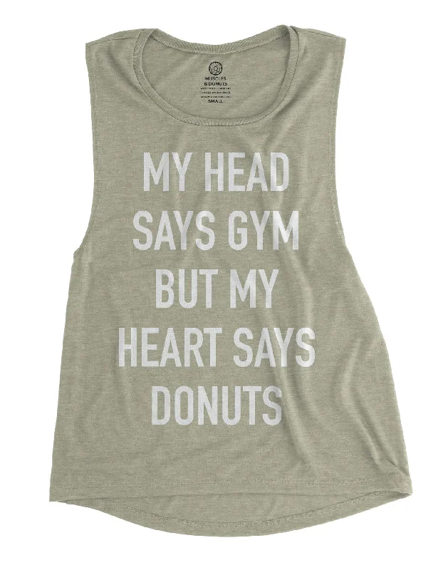 Gym vs. Donuts - Heather Stone Muscle Tank