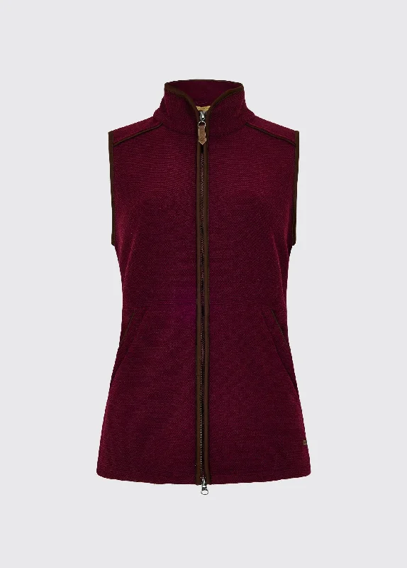 Carbury Women's Fleece Vest - Ox Blood