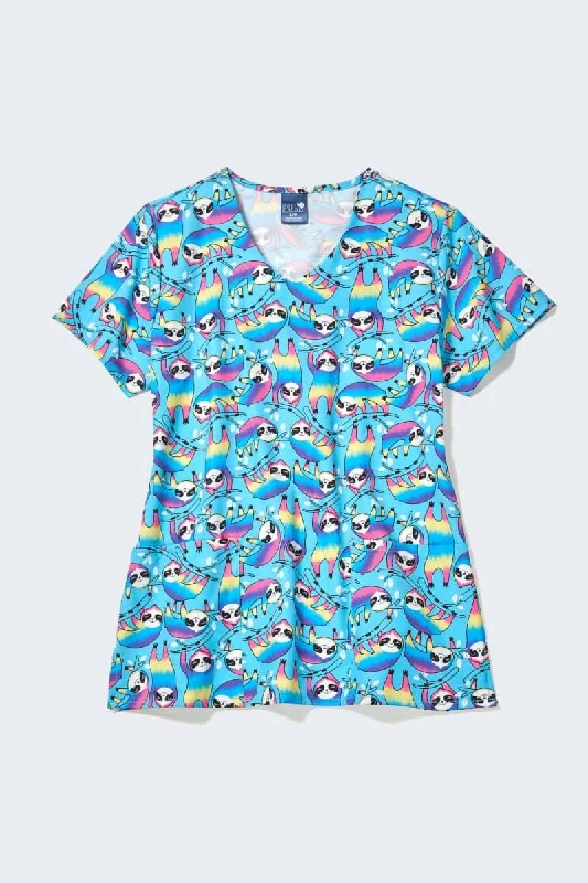 Z12213 Chillax Max Women's Print Scrub Top