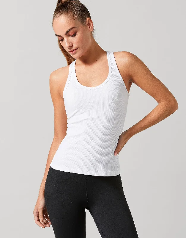 LEERA Ribbed Tank - White