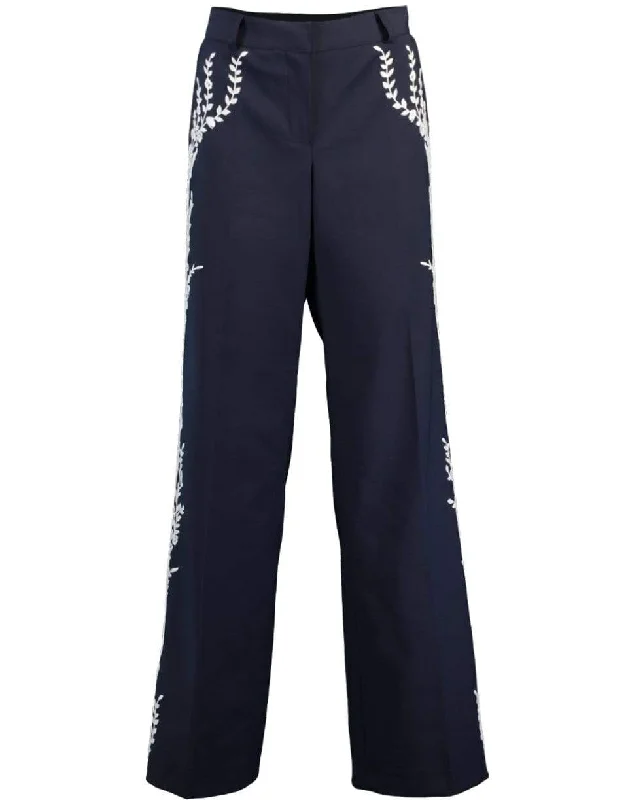 Embroidered Linen Pant