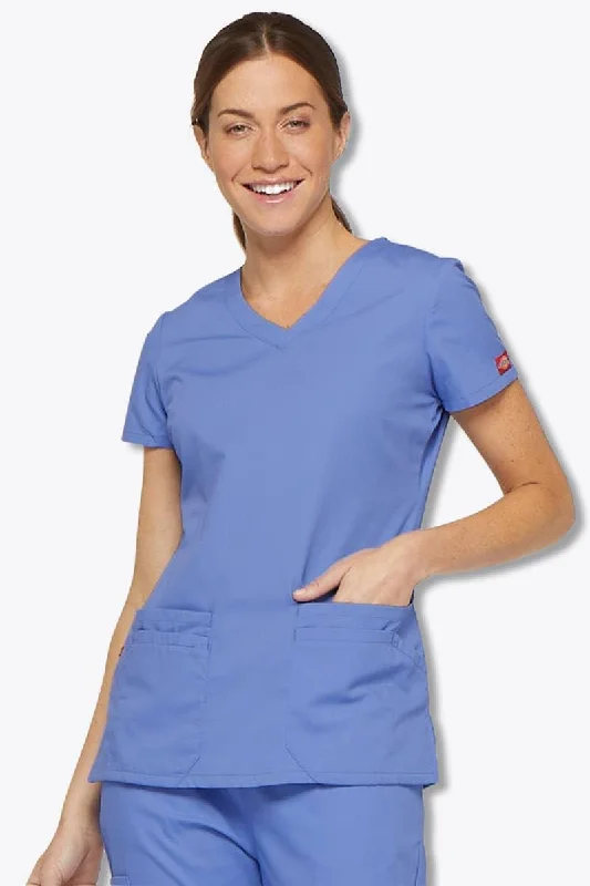 85906 Dickies EDS Women's Jr Fit V-Neck Scrubs Top