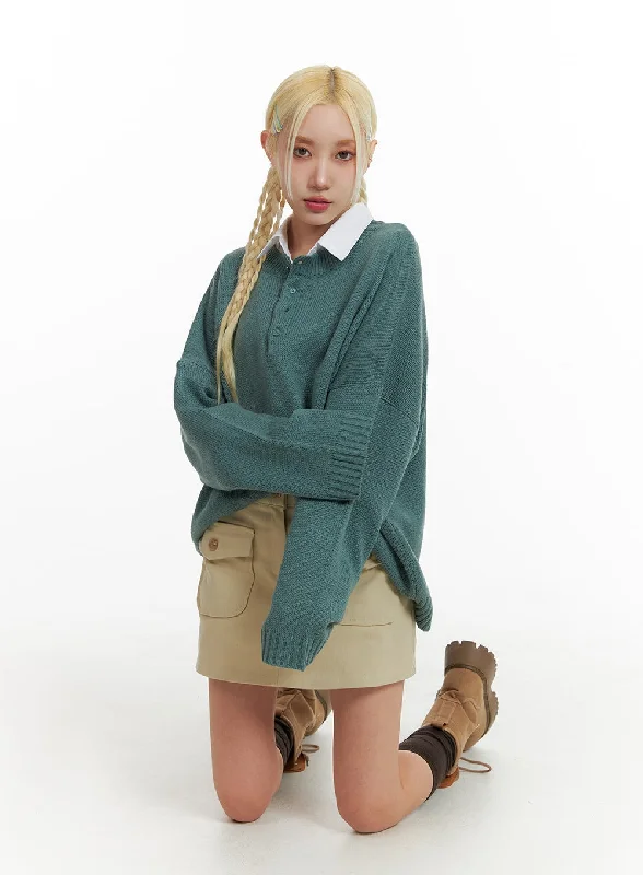 Oversized Knit Sweater IF408