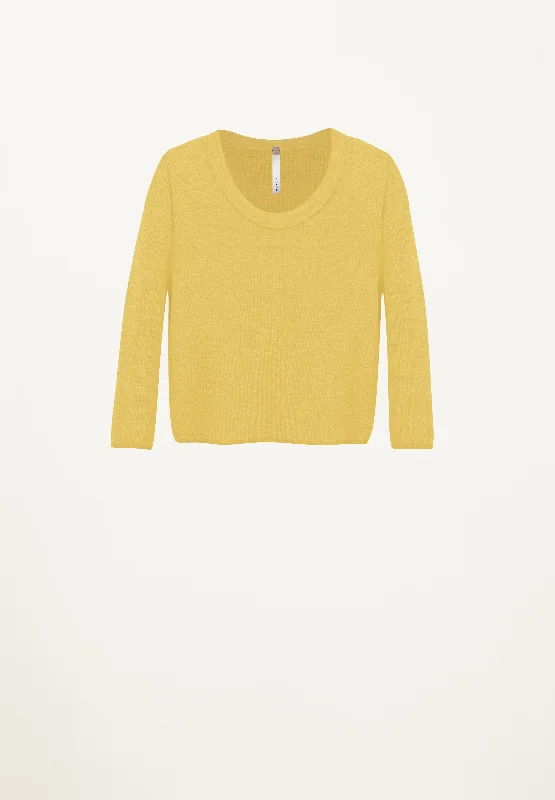 Cashmere Ribbed Top in Buttercup