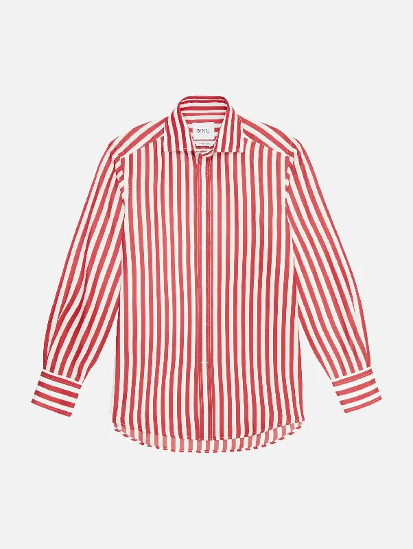 The Boyfriend Shirt in Maple Red Stripe