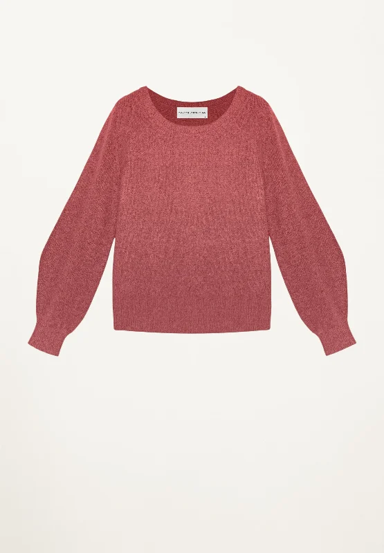 Cashmere Crewneck Sweater in Coral