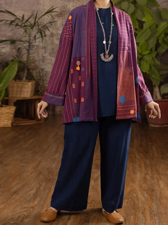 Magenta Linen Tunic - ALCR-LK-1094