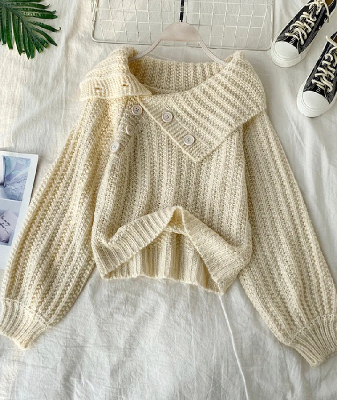 Sweater cute v neck long sleeve sweater  103