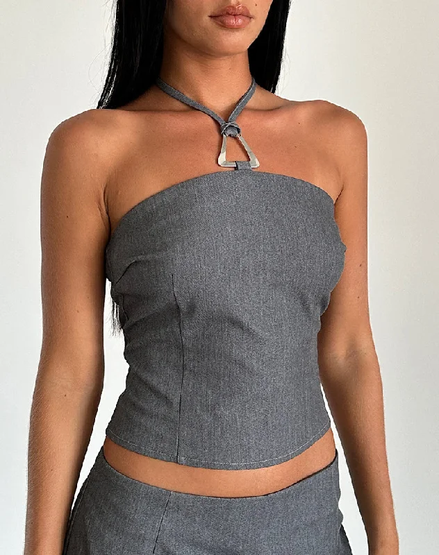 Lakia Top in Tailoring Charcoal